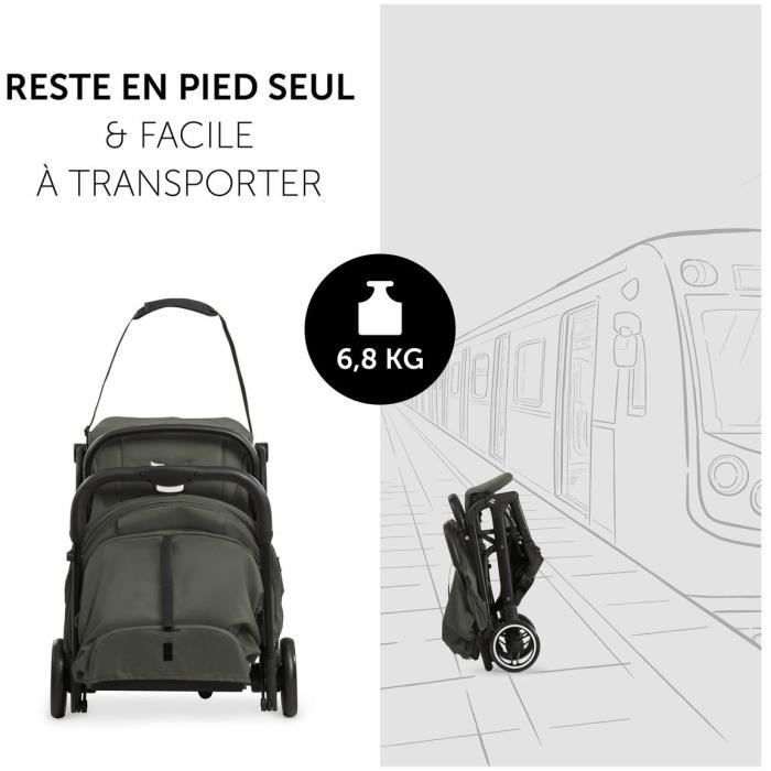 HAUCK - Poussette compacte - TRAVEL N CARE - 4 roues - Pliage à 1 main - Olive