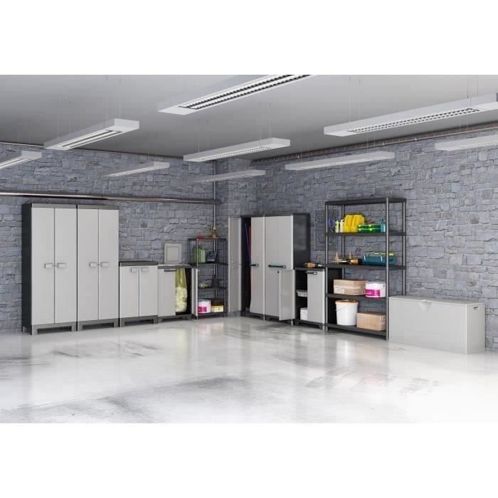 Conjunto de 2 prateleiras modulares KETER - Pretas - 60 x 30 x 135 cm - 4 prateleiras resistentes à umidade
