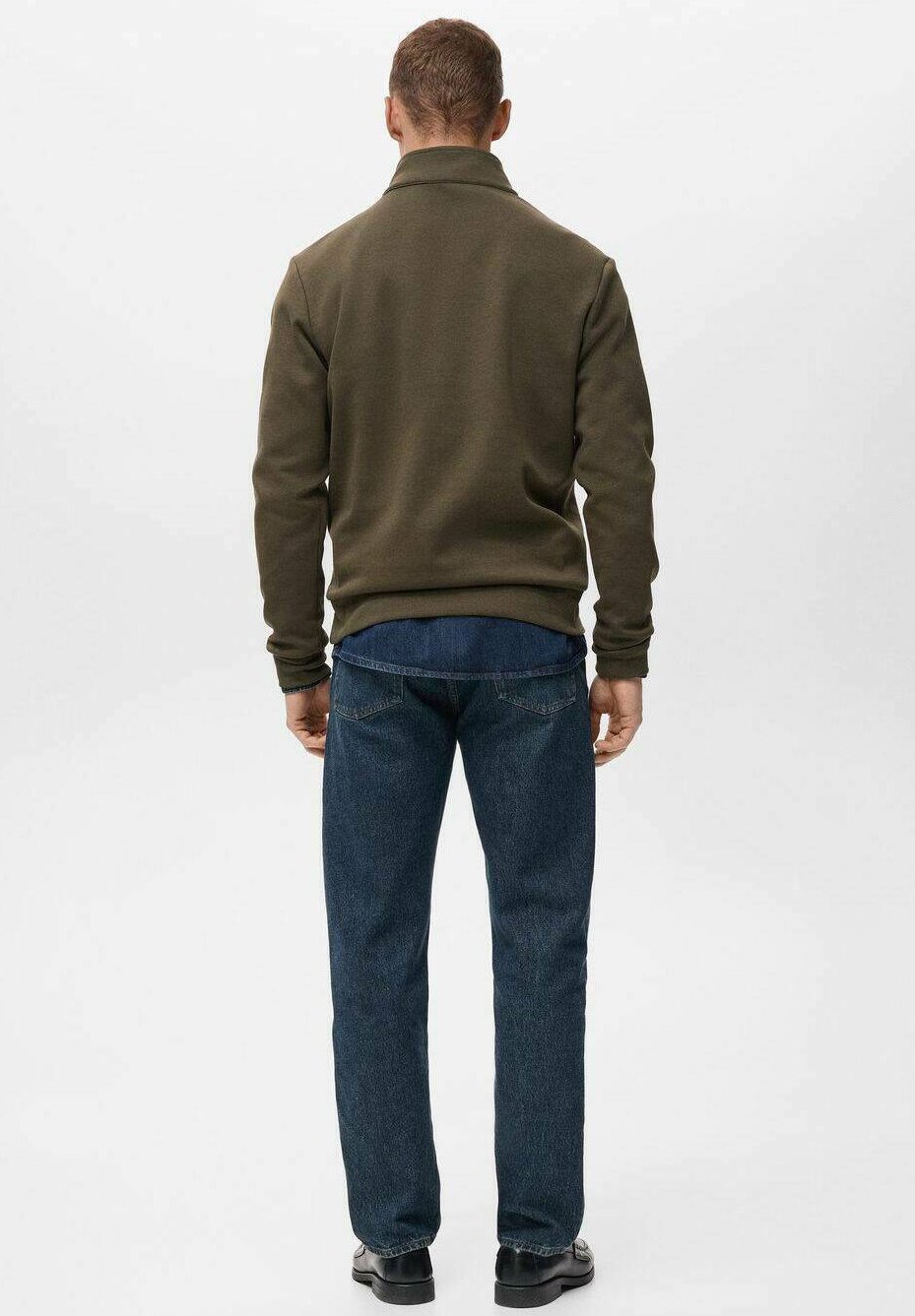 Mango REGULAR-FIT MET RITS - Sweatshirt - olijfgroen