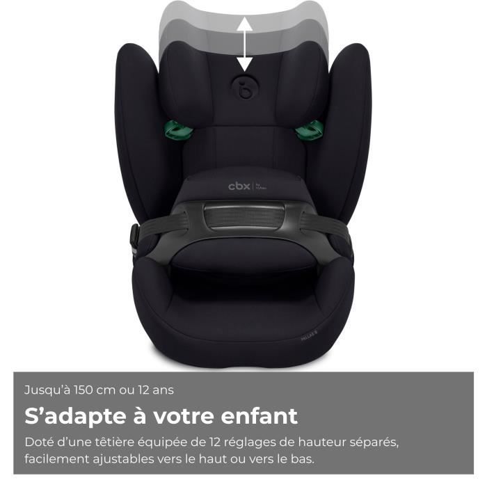 Silla de coche Cybex Pallas B i-Size CBX - 76 a 150 cm - 9 a 50 kg - 15 meses a 12 años - Negro puro