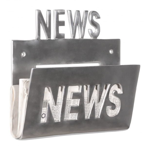 FineBuy Stojak na gazety metal srebrny