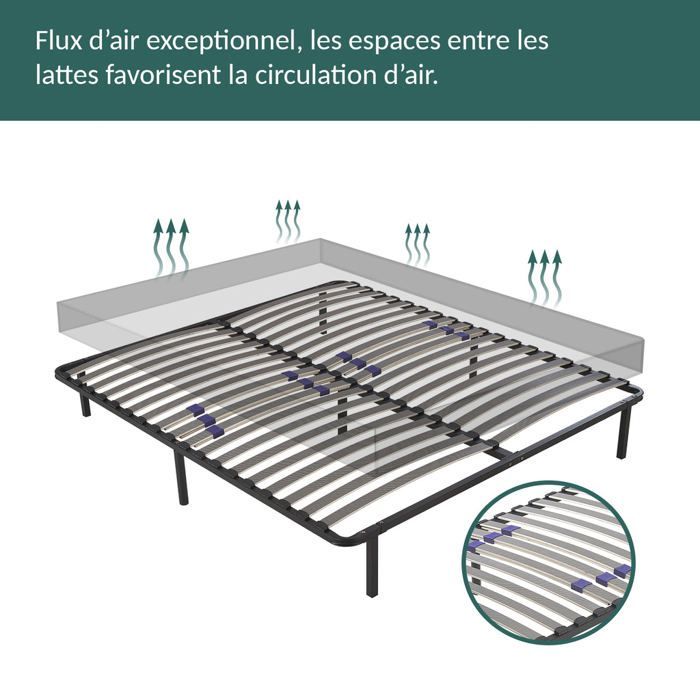 Essential Bettgestell 90 x 190 cm | Langlebig und komfortabel | Lattenrost aus Pappelholz | Schneller und einfacher Aufbau