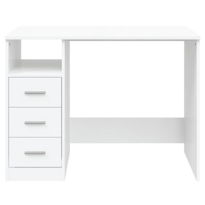 vidaXL Bureau avec tiroirs Blanc 102x50x76 cm Bois d'ingénierie 823032