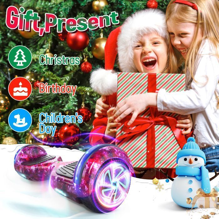 hoverboard 6.5'' électrique , lumière LED, bluetooth, tout terrain, Charge maximale 70KG, autonomie 7-8km, Violet