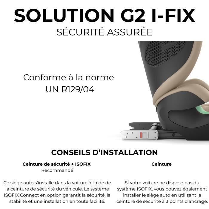 Silla de coche Cybex Gold Solution G2 I-FIX de 3 a 12 años - 15 a 50 kg - 100 a 150 cm Gris niebla | gris claro