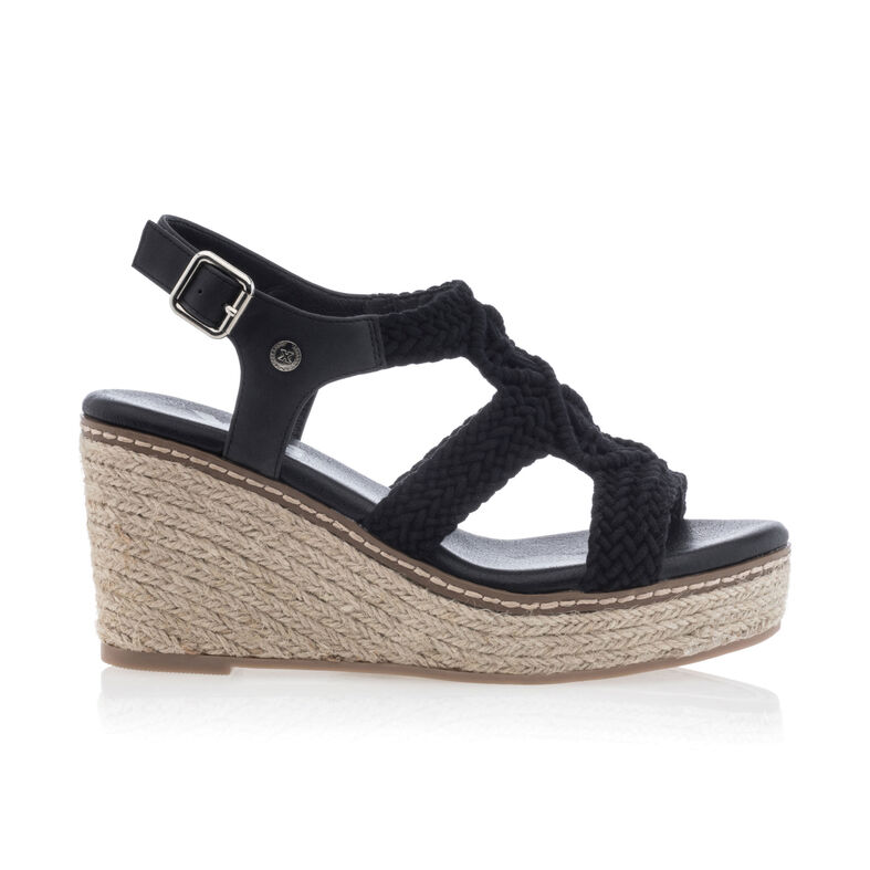 Zwarte espadrilles voor dames met touwzolen