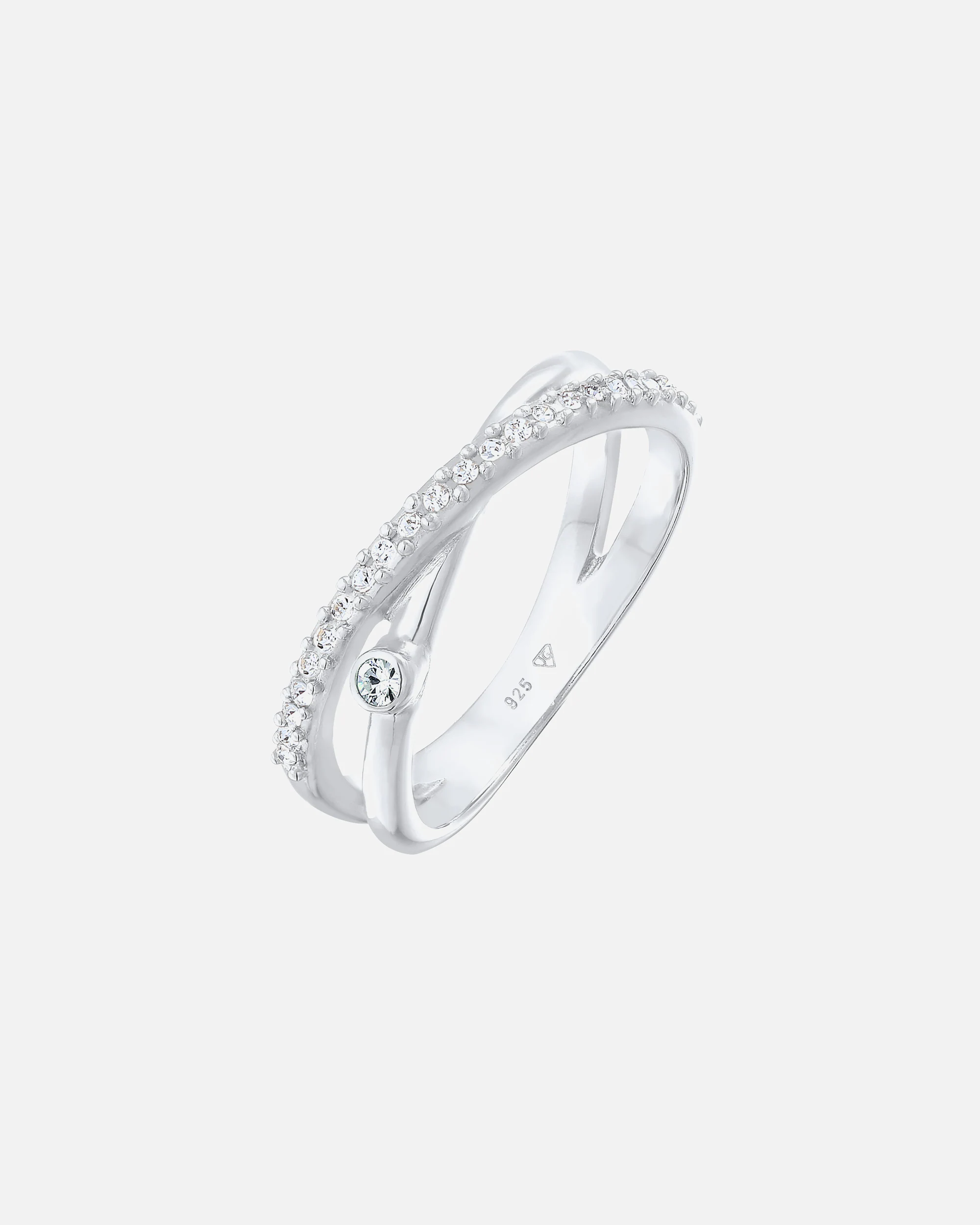 Elli Femmes enroulement en forme de X étincelant avec cristaux en argent sterling 925