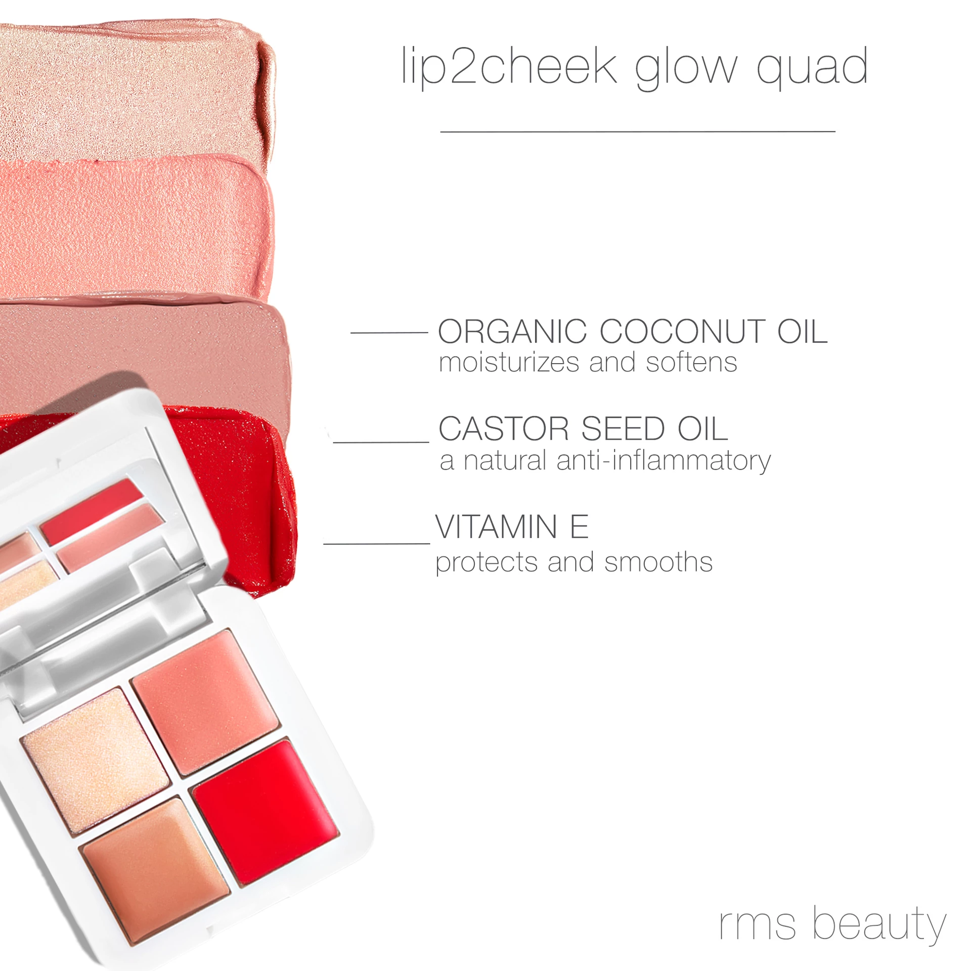 Lip2Cheek Glow Quad Mini - rms beauty