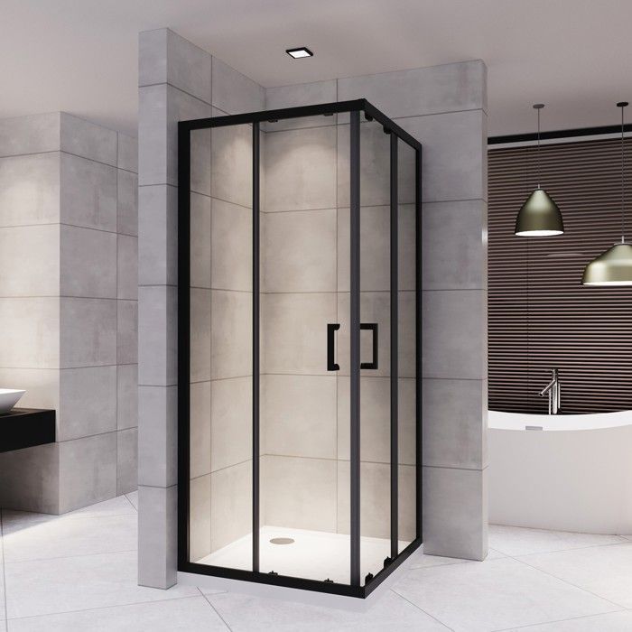 LANABLACK Shower Enclosure H 180 cm Sliding Door Dimensions - 70 x 70 cm, Glass - transparent
