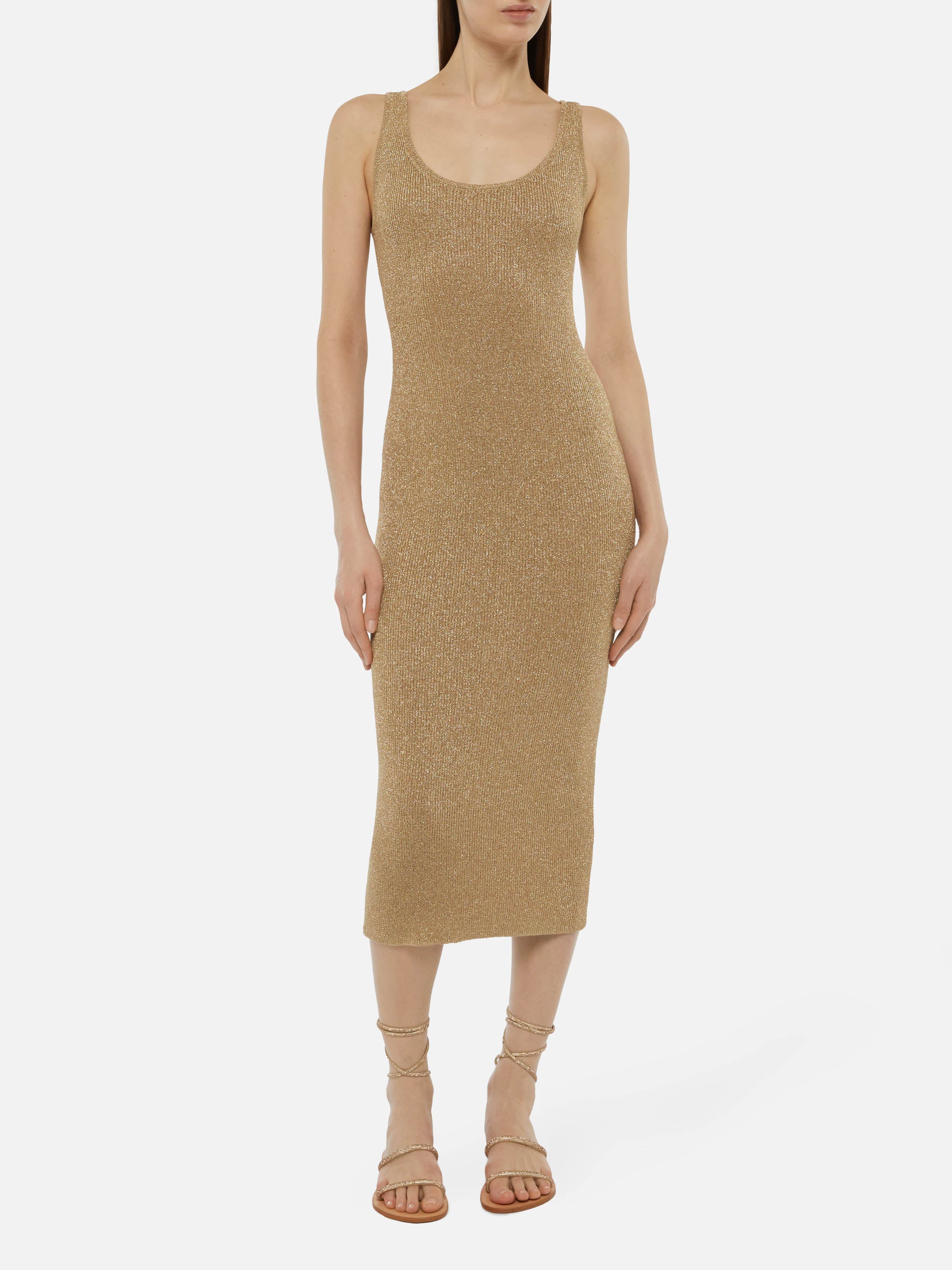 Ronan gouden lurex maxi-jurk