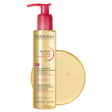 Bioderma Sensibio Micellar Cleansing Oil, rauhoittava miselliöljy herkälle kasvoille ja silmille, 150 ml
