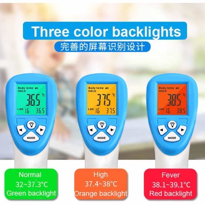 Termómetro digital infrarrojo de frente para medir la temperatura corporal