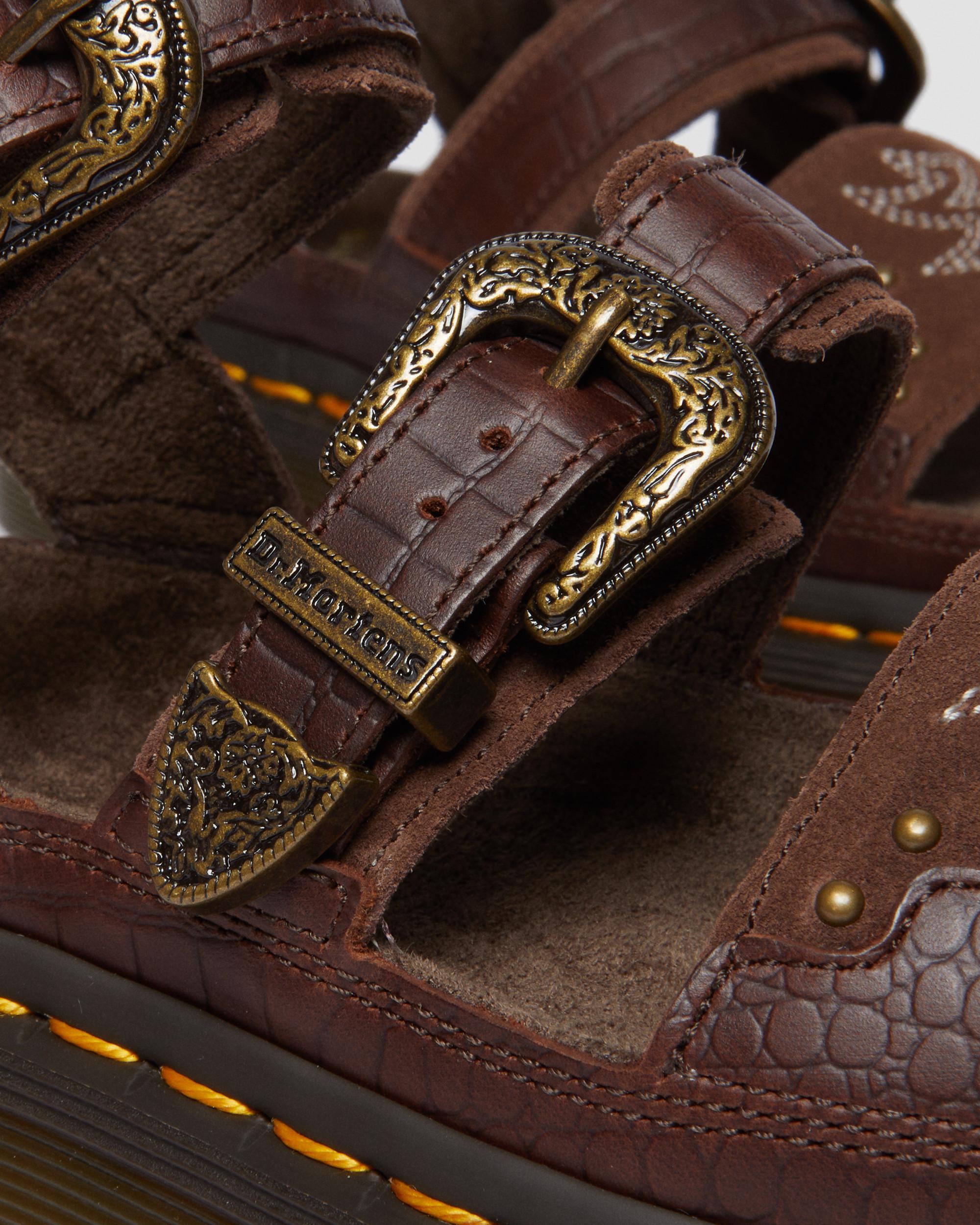 Gryphon Gothic Americana Leder Plateausandalen
