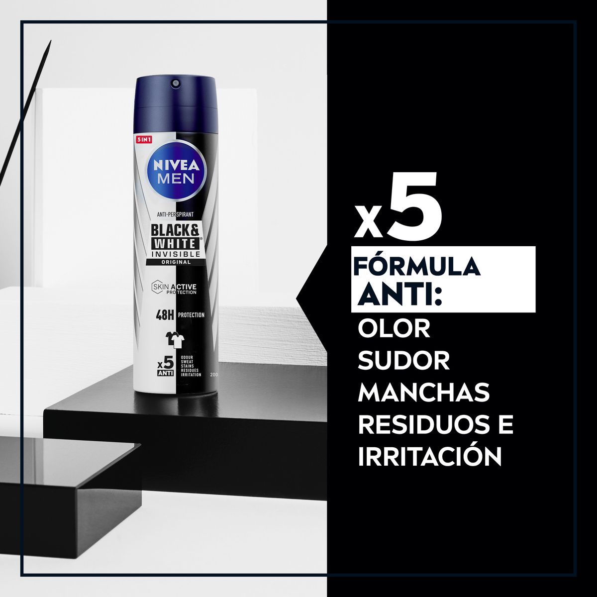 Men Black & White Invisible Original Deo Spray Deodoranty