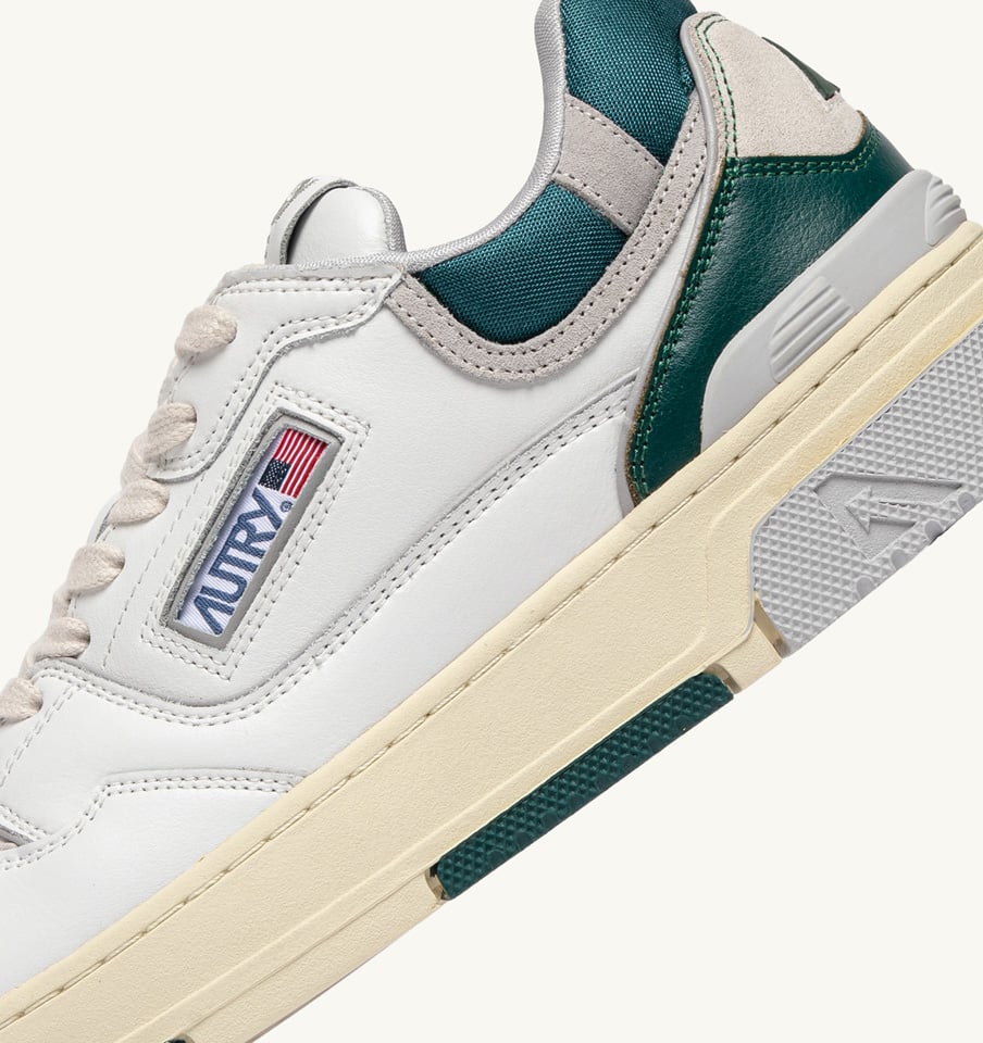 Adidași CLC din piele albă și verde