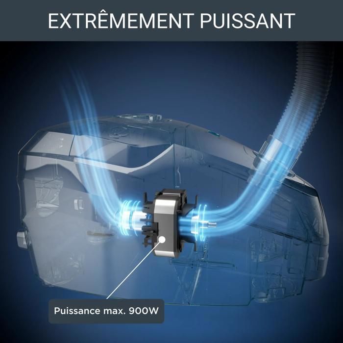 Rowenta Aspirateur avec sac, Moteur basse conso 900 W max, Eco-conçu, Filtration haute efficacité, Rayon action 12m RO4933EA