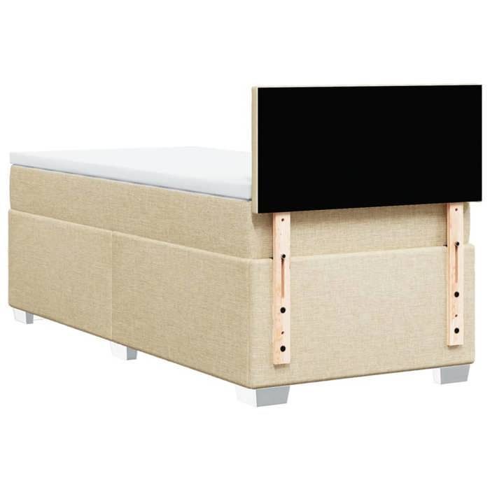 Estructura de cama con colchón - Maison Exclusive - 80x200 cm - Tejido color crema - Máxima relajación