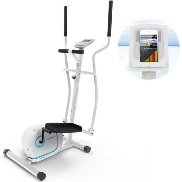Klarfit Myon Cycle Elliptical Trainer - 12 kg Flywheel - 8 Magnetic Resistance Levels - White