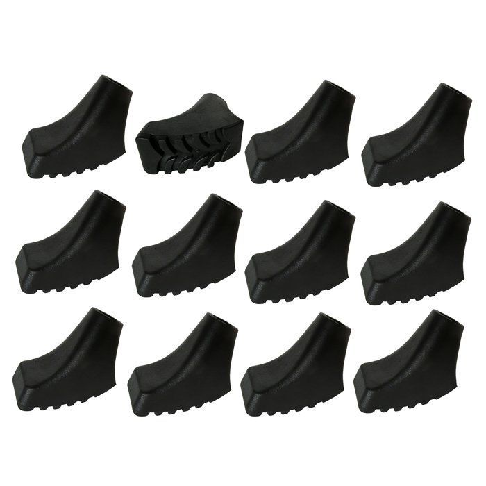 12 puntas de goma X-4TTW (blandas) o X-4TTH (duras) para bastones de marcha nórdica: protección de goma para bastones de senderismo de 10 mm.