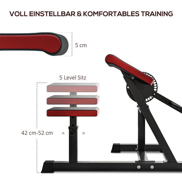 Machine Biceps Triceps Curlbank-Banc de curl -HJKJYX-Siège à cinq positions de réglage-Charge maximale Jusqu’à 60kg