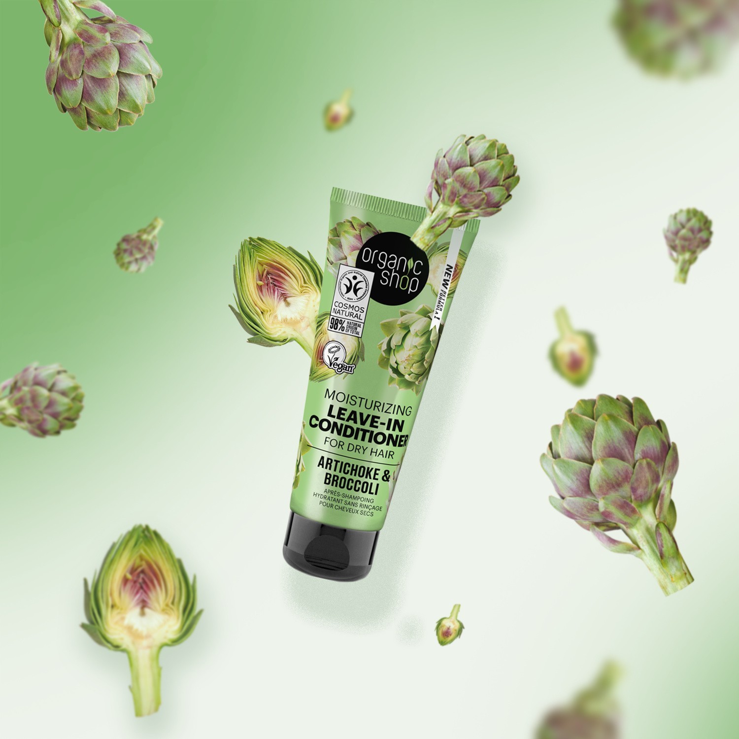 Organic Shop Soin cheveux secs sans rinçage Artichaut Brocoli Vegan Naturel