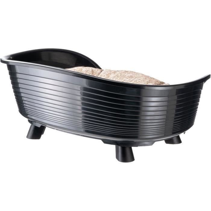 Cesta con cojín de relajación negra - Tamaño L - 73 x 55 x 27 cm - FERPLAST