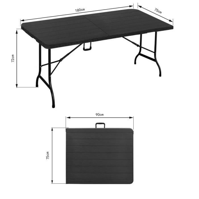 Table Pliante - Frixovel - Rectangulaire - 8 Personnes - Plastique - Extérieur