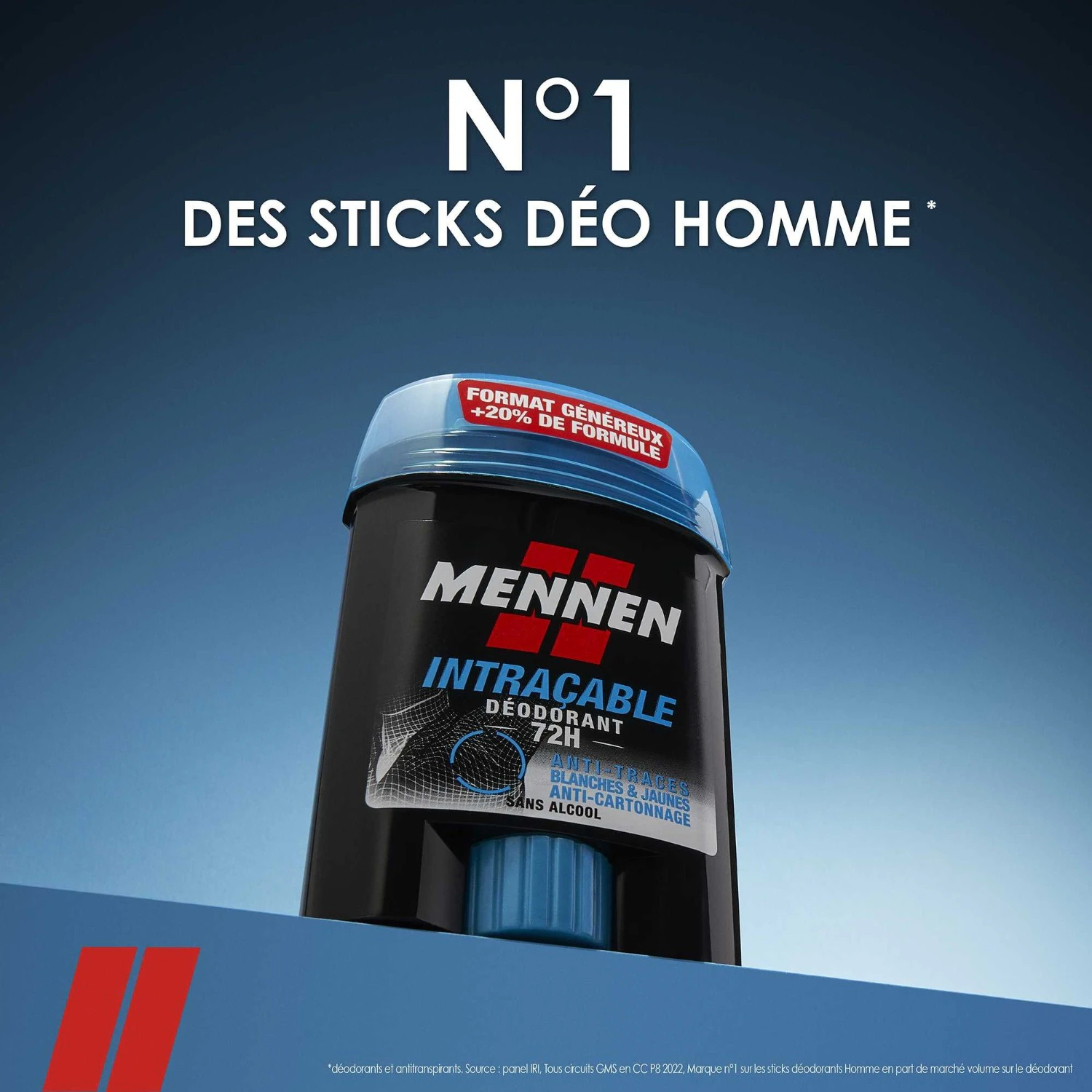 Mennen Deodorant homme 72H stick large sans alcool