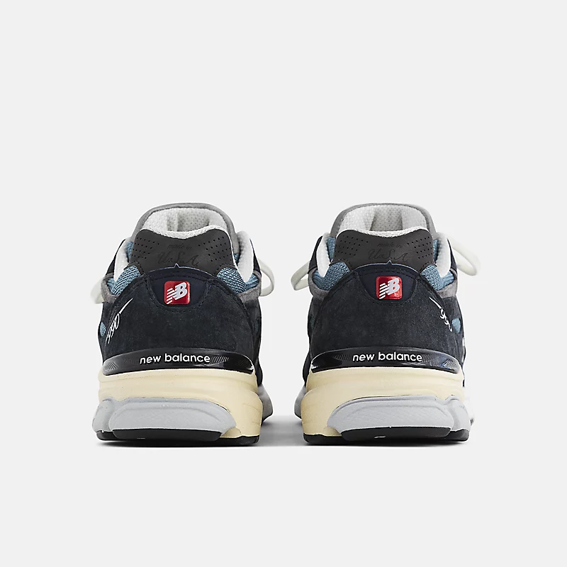 Tênis masculino NB 990v3, fabricado nos EUA - Azul Marinho com efeito Spring Tide