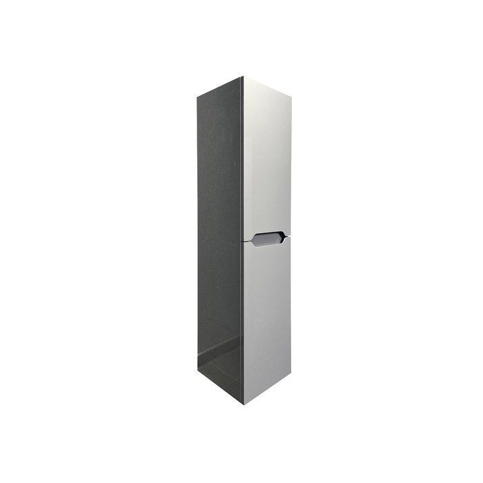 Mueble de baño suspendido con lavabo individual y columna - Gris - 80 cm - STEFANIE