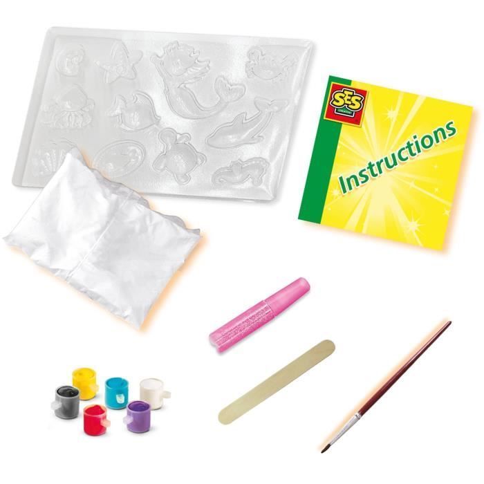 Vormgeven en schilderen - SES Creative - Hobby Pink - Zeedieren - Creatieve activiteit voor kinderen - Cadeau-idee - Leeftijd: 5+