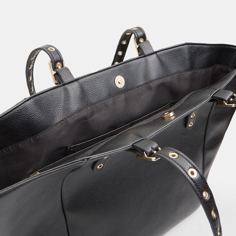 Shopper da donna con manici con anelli