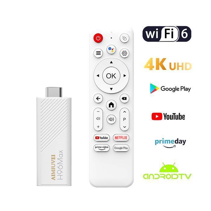 AIMIUVEI Android TV Streaming Box - 4K UHD - Receptor HDMI - Assistente do Google integrado - Dolby Atmos