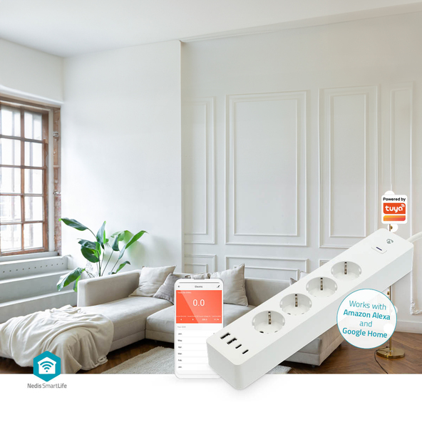Stekkerdoos met USB A/C, WIFIP313FWT, SmartLife