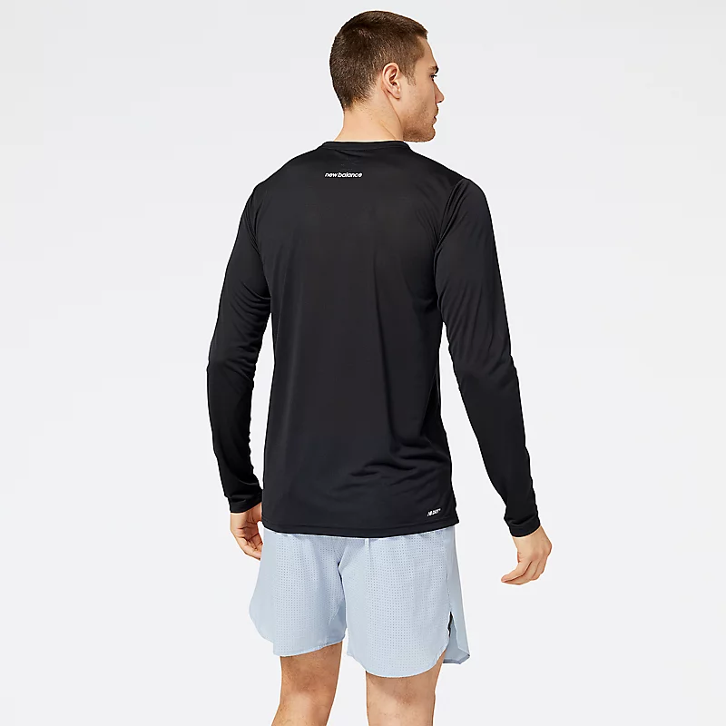 Accelerate T-shirt met lange mouwen voor heren – ZWART