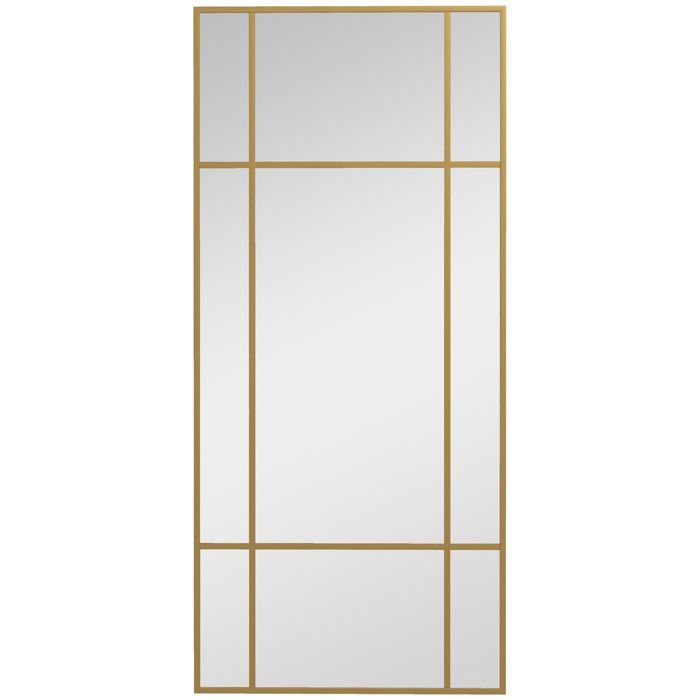 Espejo rectangular con frontal de cristal ANDY, color dorado.