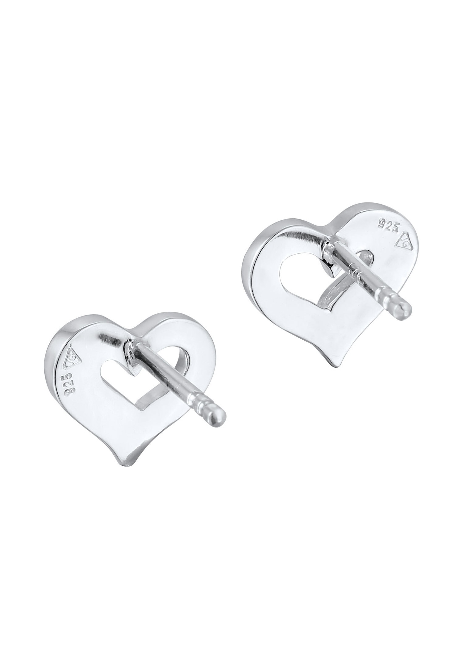 Elli Femmes clous d'oreilles cœur avec cristaux multicolores en argent sterling 925