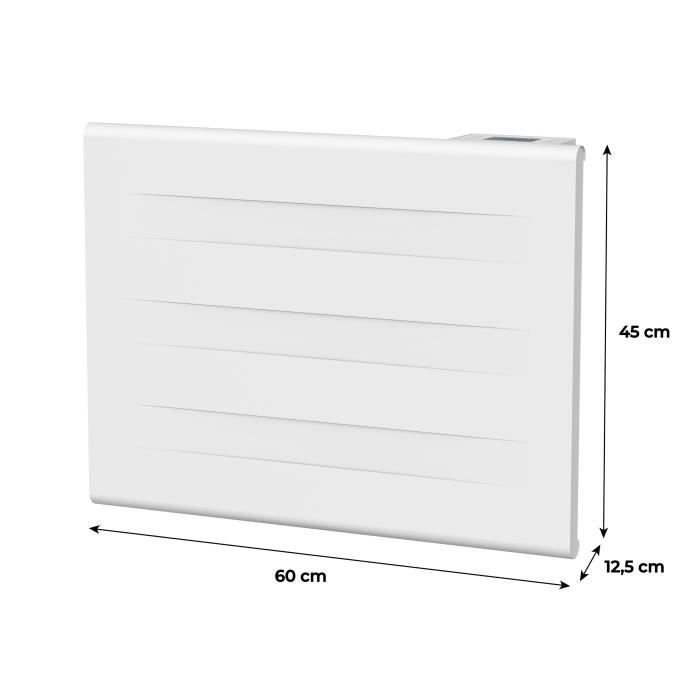 Radiador eléctrico fijo de inercia seca - Doble núcleo calefactor - 1000 W - OCEANIC - Blanco mate - NF