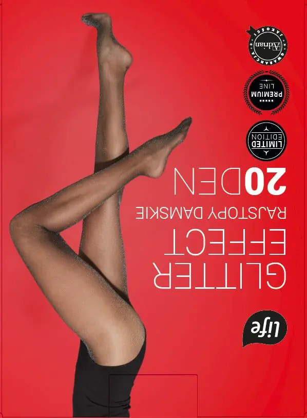 Life Rajstopy damskie z lurexem rozm. 3 nero/silver