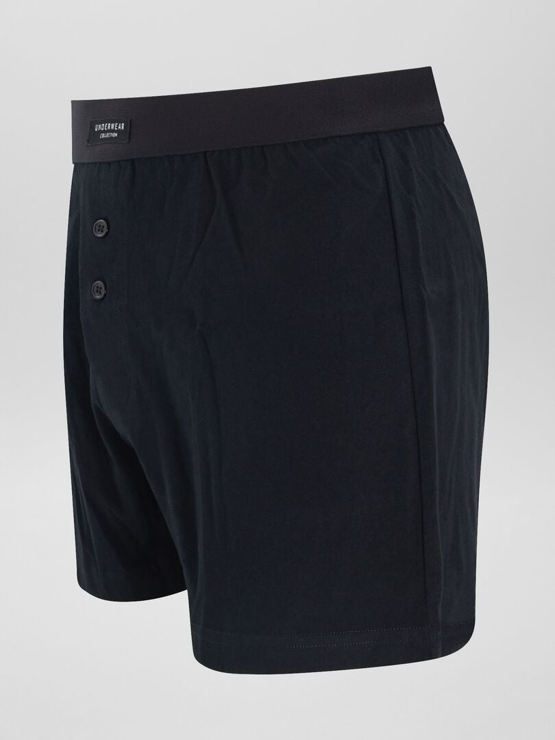 Set van 3 effen boxershorts - ZWART