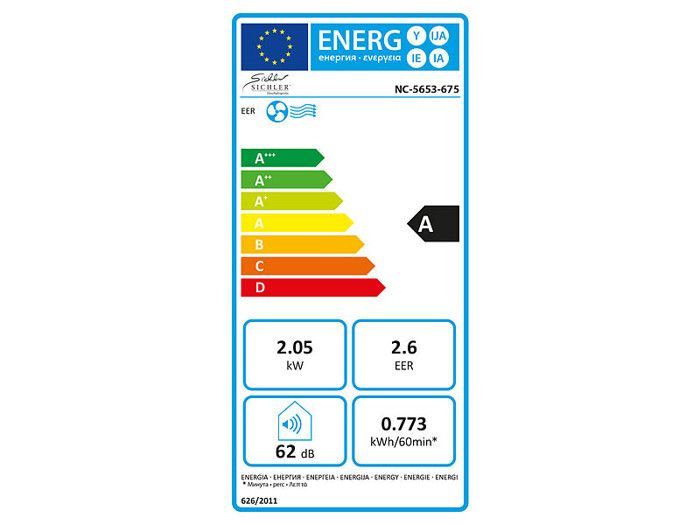 Condizionatore d'aria portatile - Non specificato - 7000 BTU/h - Classe energetica A - Programmabile - 2 velocità della ventola