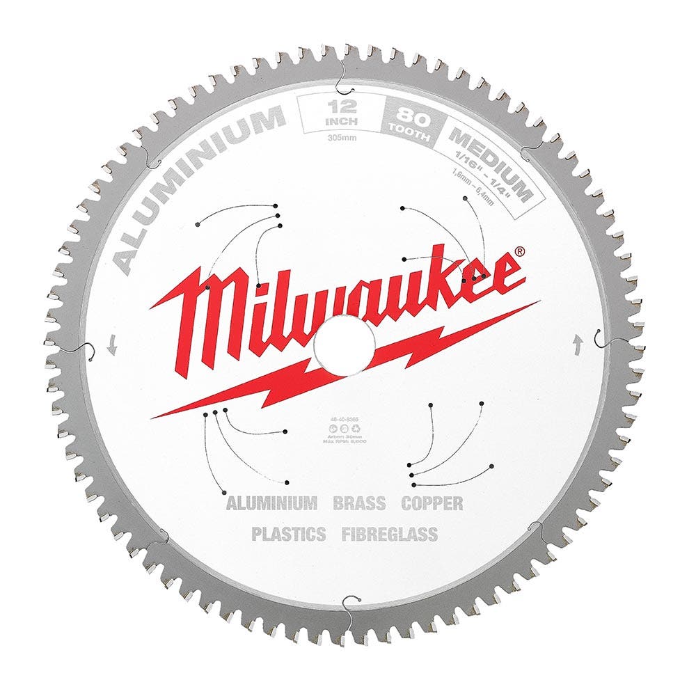 Serra circular MILWAUKEE de 305 mm com lâmina TCT de 80 dentes para alumínio 48408365