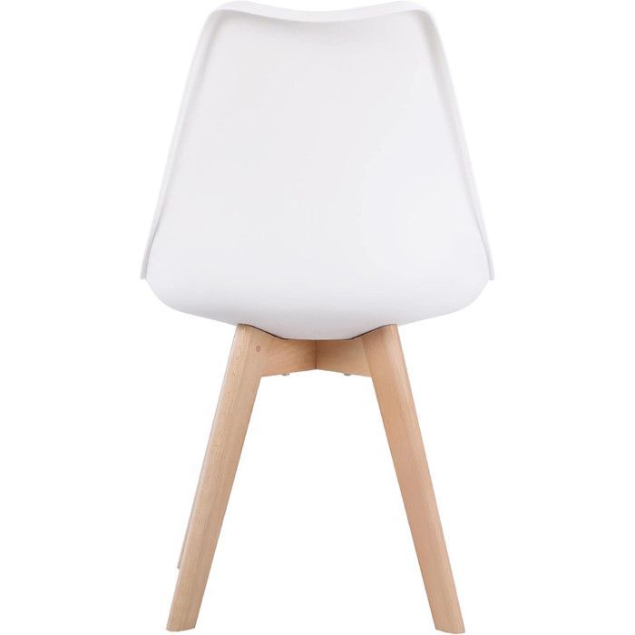 8 Tulip Chairs, Scandinavian Dining Room/Office, Bm Home, Solid Beech Wood Legs, WHITE