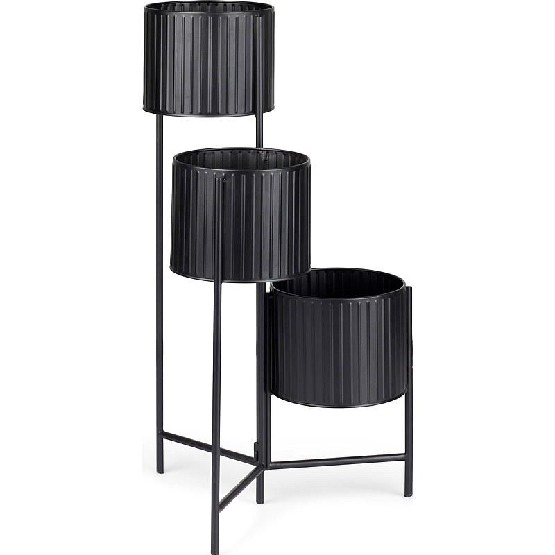 Hjemmepiedestal 37x65 cm 3 potter metal sort