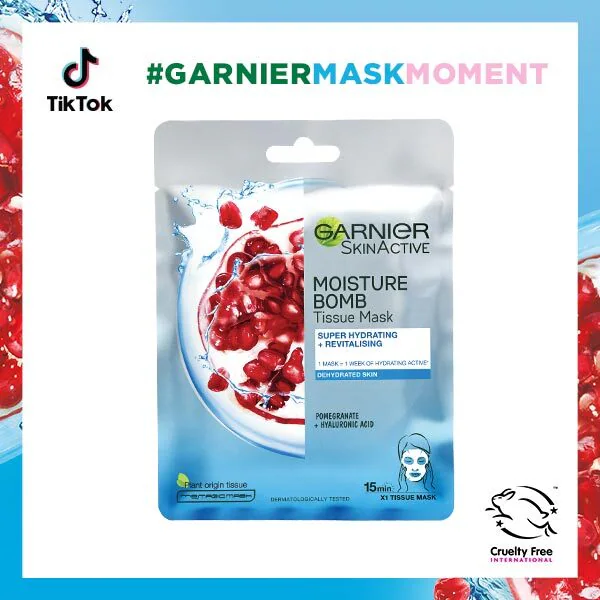 Garnier Moisture Bomb granātābolu mitrinošā sejas maska