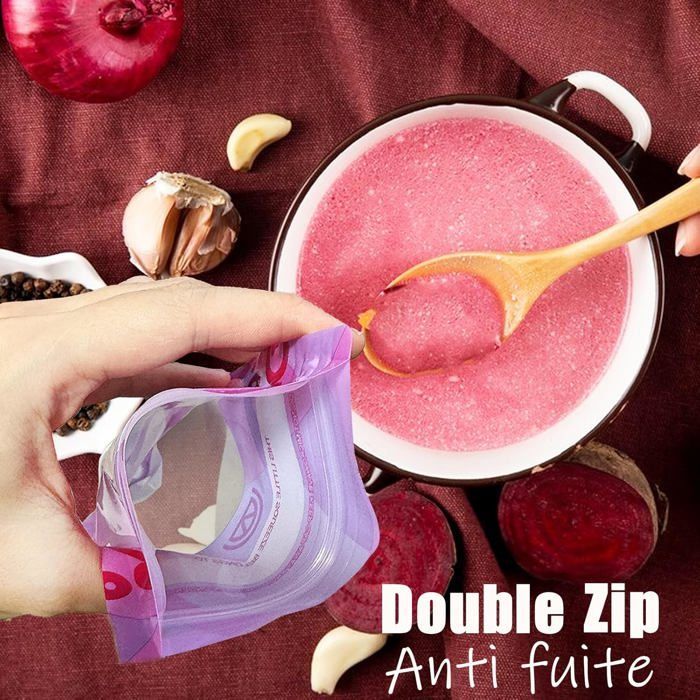 Bolsas reutilizables para alimentos - DOK - Paquete de 10 - 150 ml - Para purés y batidos - Bolsa con cierre de cremallera
