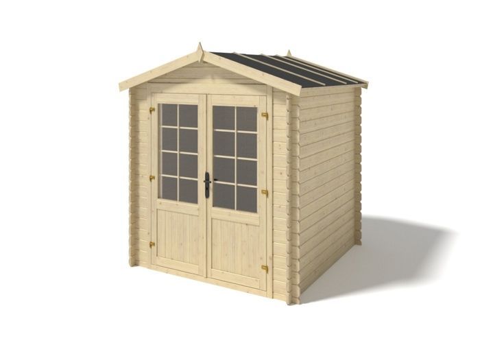 Casetta da giardino in legno - 6,25 m² - 2,50x2,50 m - Spessore 28 mm - Colore: naturale - DOM521