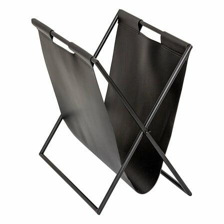 GAZETNIK Twisted Lime PU czarny EKOSKÓRA I STAL 37x22x35 cm