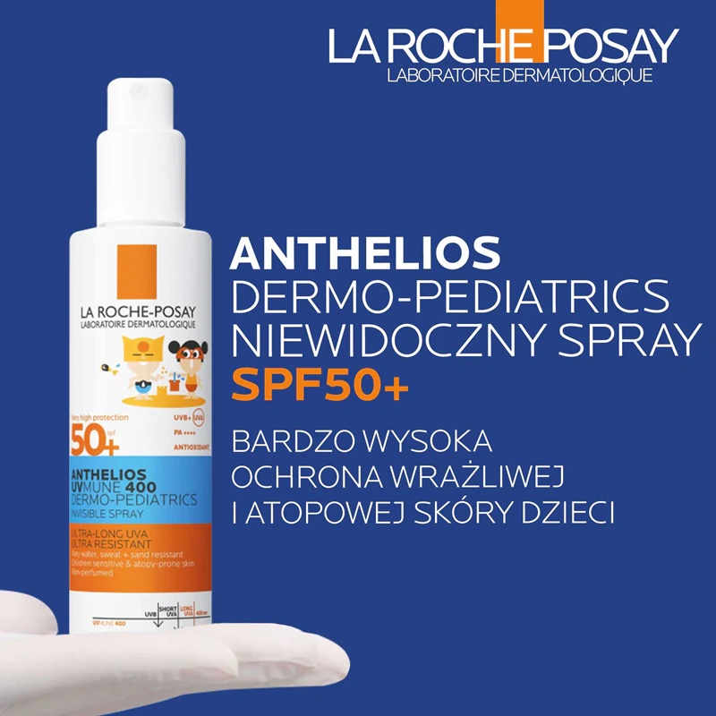 La Roche-Posay Anthelios Dermo-Pediatrics aizsargsprejs pret apsārtumu SPF 50+