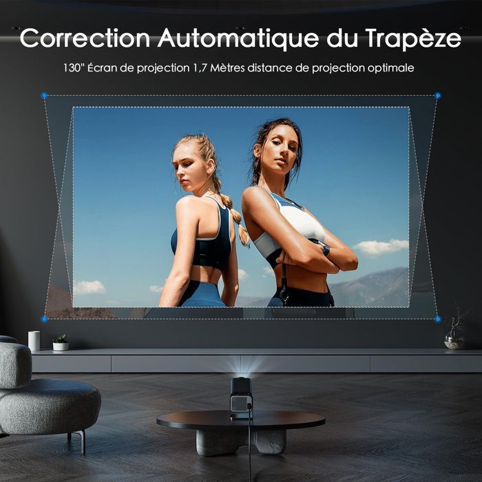 Miniprojektori - FOSMET - Full HD 1080P - WiFi 6 - Bluetooth 5.2 - 180° kääntyvä